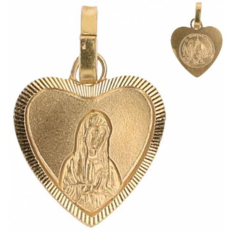Medaille en métal doré de notre Dame de Banneux 12 mm