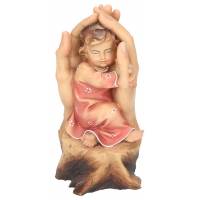Statue en bois sculpté Mains avec fille 16 cm couleur