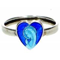 Bague Argent Email 2 tons / Coeur - Vierge