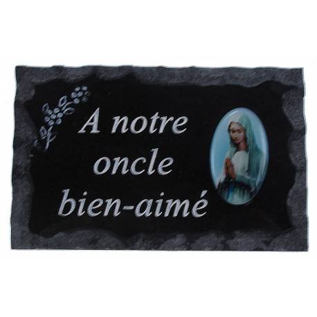 Plaque Cimetiere A Notre Oncle Bien-Aime 9x14