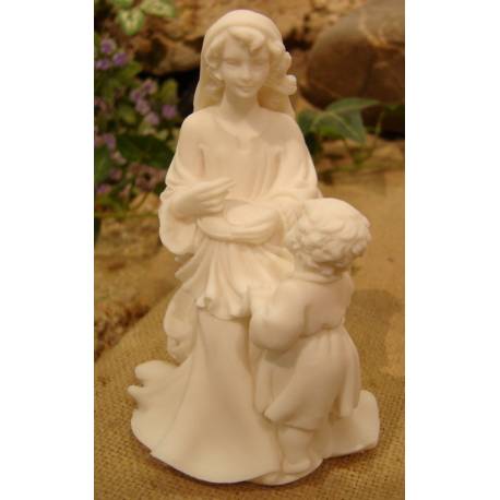 Statue 15 Cm - Vierge et Enfant - Blanc