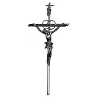 Croix de Mariage - 20 Cm + Christ - Métal Nickelé