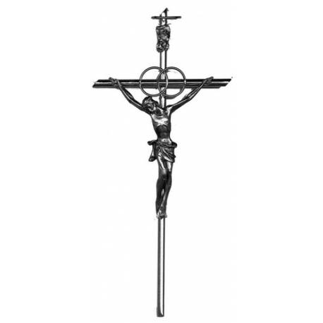 Croix de Mariage - 20 Cm + Christ - Métal Nickelé