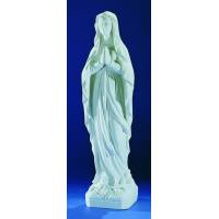 N.D. de Lourdes - 106 cm - "marbre" blanc