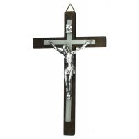 Kruisbeeld - 15 cm - Hout Bruin+lichtgevend 