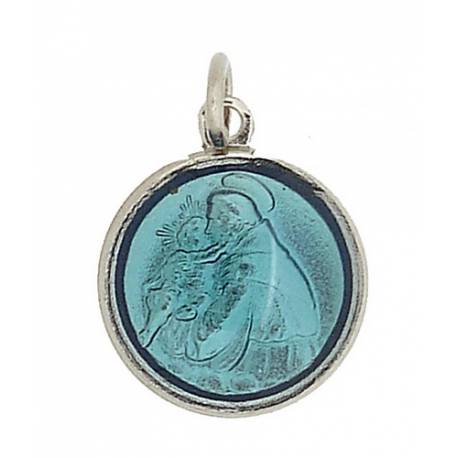 Médaille 15 mm St Antoine - Email Bleu