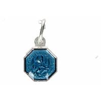 Médaille Ste Rita octogonale Email bleu