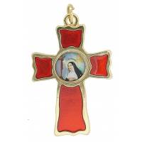 Croix de la Paix Ste Rita - Email Rouge