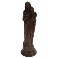 Statue 20 cm - Vierge et Enfant / Base Bois
