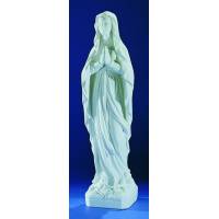 N.D. de Lourdes - 31 cm - "marbre" blanc