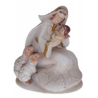 Vierge et enfant en porcelaine blanche de taille moyenne (13x12,5x8,5 cm)