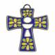 Croix Bronze 8x7 Eucharistie Email Bleu