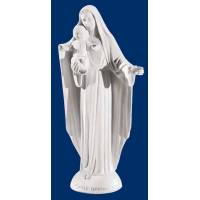 Vierge et Enfant - 35 cm - "marbre" blanc
