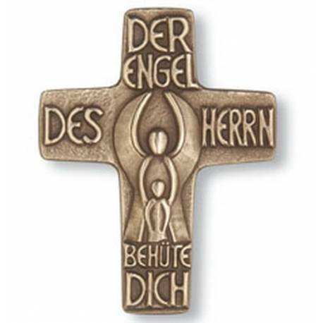 Croix Murale Bronze 13 Cm Der Engel Des Herrn Behüte Dich