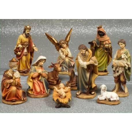 Personnages de crèche de Noël - 11 figurines de 9 cm