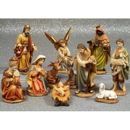 Kerstgroep van 11 figuren - 12 cm 