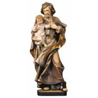 Statue en bois sculpté Saint Joseph 20 cm couleur