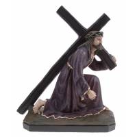 Statue 22 X 19 cm - Jésus portant sa croix