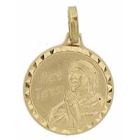 Medaille Moeder Teresa - 16 mm - Metaal Verguld 