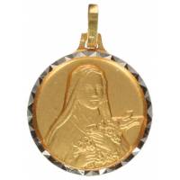 Medaille H Theresia - 18 mm - Metaal Verguld 