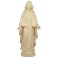 Statue en bois sculpté Vierge Miraculeuse 18 cm bois naturel ciré
