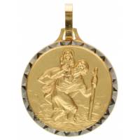 Médaille St Christophe - 23 mm - Métal Doré