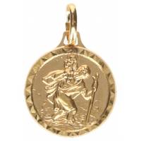 Médaille St Christophe - 14 mm - Métal Doré