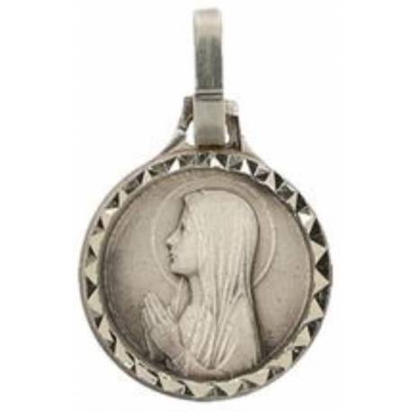 Medaille Lourdes - 12 mm - Metaal Verzilverd 