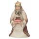 Roi blanc à genoux : crèche de Noël en bois Komet 12 cm
