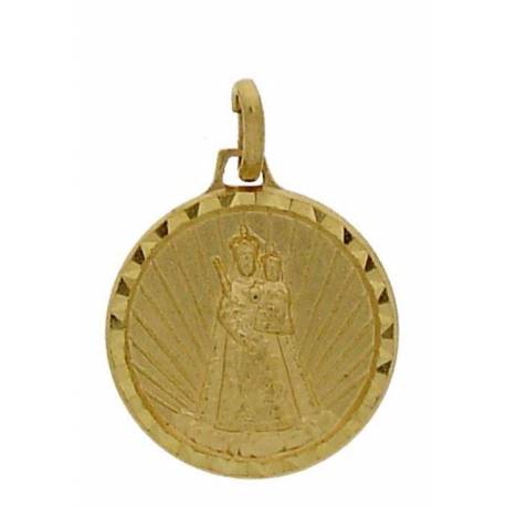 Médaille Vierge et Enfant - 16 mm - Métal Doré