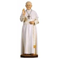 Statue en bois sculpté Pape François 8 cm couleur