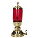 Lampe/St Sacrement-H 20 cm Verre rouge Métal Doré/220V