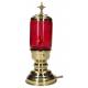 Lampe/St Sacrement-H 20 cm Verre rouge Métal Doré/220V