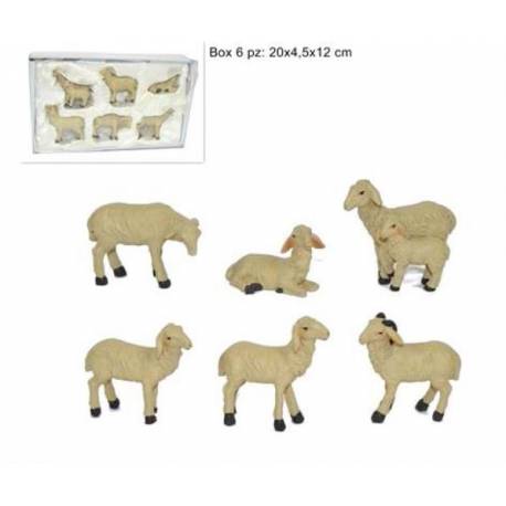 Sachet 6 Moutons Pour Figures De 15 Cm