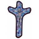 Croix Murale - 20 X 12 cm - Mosaique Bleue