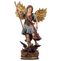 Statue en bois sculpté Saint Michel 27 cm couleur