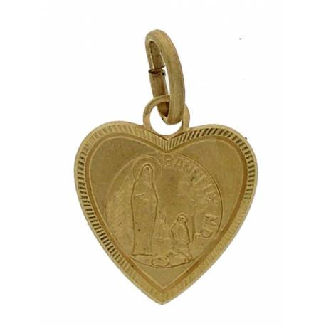 Medaille Coeur Banneux Dore