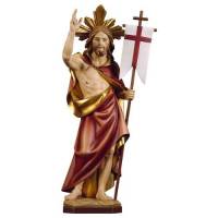 Statue en bois sculpté Christ Ressuscité 23 cm couleur