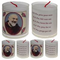 Set van 4 kaarsen - H. P.Pio - Tekst 5 Talen 