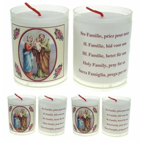 Set de 4 bougies - Ste Famille - texte 5 langues
