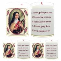 Set de 4 bougies - Ste Thérèse - Texte 5 Langues