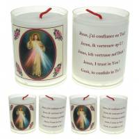 Set van 4 kaarsen - Barmhartige Kristus - tekst 5 talen 