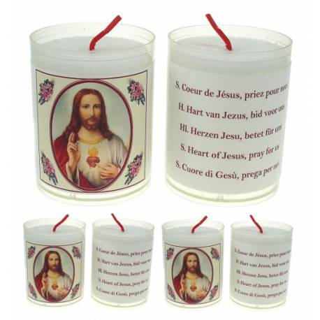 Set van 4 kaarsen - H Hart van Jezus - tekst 5 talen 