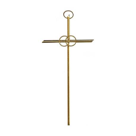 Croix de Mariage - 20 cm - Métal Doré