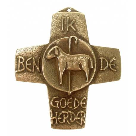 Kruisbeeld Brons Ik Ben De Goede Herder 