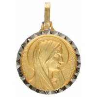 Medaille O.L.V. - 16 mm - Metaal Verguld 