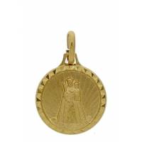Médaille Vierge et Enfant - 14 mm - Métal Doré