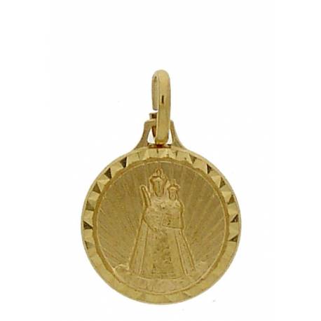 Médaille Vierge et Enfant - 14 mm - Métal Doré