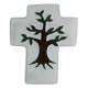 Croix Céramique 12 X 10 cm Blanc - Arbre de Vie