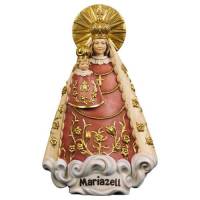 Statue en bois sculpté Vierge Mariazell 23 cm couleur